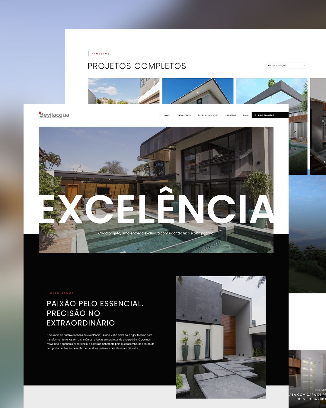 Projeto de site Bevilacqua Arquitetura e Engenharia