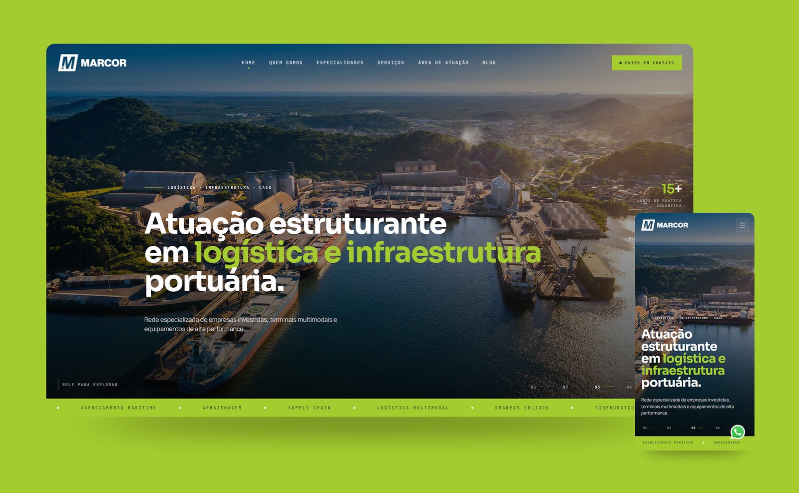 Projeto de site Marcor Operador Portuário